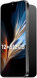 16PROMA X Smartphone New Upgrade 12GB+512GB/6.99" Display 68+108MP Zoom Camera,Tempered Glass Finish, 7000mAh Android 14 Smartphone (Black)