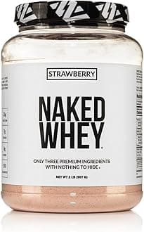 nutrition Strawberry Whey Protein Powder, Only 3 Ingredients, 25g Grass Fed Whey Protein Powder, Aid Muscle Growth & Recovery - 24 Servings