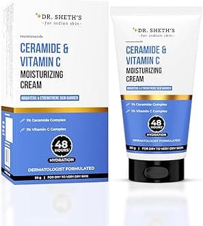 Ceramide & Vitamin C Moisturizing Cream|For Dry To Very Dry Skin|Brightens & Strengthens Skin Barrier|48Hr Deep Hydration|Non Sticky|Biomimetic Ingredients|For Men & Women's |50G