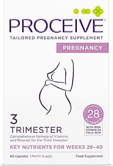 Pregnancy Trimester 3 (28 Weeks) Vitamin & Mineral Supplements 60 Capsules - Vegan