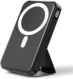 Magnetic Portable Charger, 10000mAh Wireless Power Bank with 20W USB-C Fast Charging, Foldable Stand & LED Display Magnetic Battery Pack, Compatible with iPhone 17/16/15/14/13 All Series