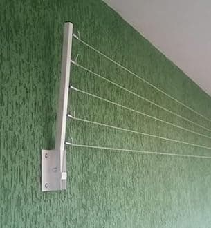 Space Saving Foldable 5 Wire Metal Wall Mount Cloth Drying Rack