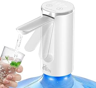 Automatic Water Dispenser Pump, 3 Quantitative Settings Drinking Water Pump with LED Display, Foldable USB Rechargeable Electric Mini Water Pump for 20 Litre Bottle Can for Home