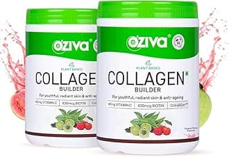 OZivaVegan Collagen (Guava Glow) for Skin, Hair & Nails | Plant-Based Collagen Peptides Supplement for Men & Women | Non-GMO, No Sugar Added | Powder, 200g (Pack of 2)