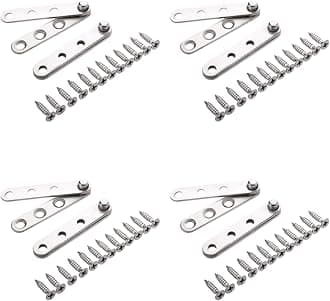 MroMax 8 Sets Stainless Steel 360 Degree Rotating Door Pivot Hinge Silver Tone 60mm x 11mm