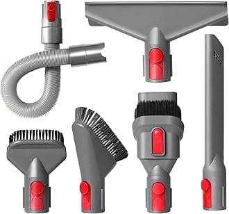 Replacement Attachment Kit compatible with Dyson V7 V8 V10 V11 V15 Absolute Animal Vacuum Cleaner, Flexible Extension Hose Mattress Tool Stiff Brush Soft Bristle Attachment, and Flexible Crevice Tool