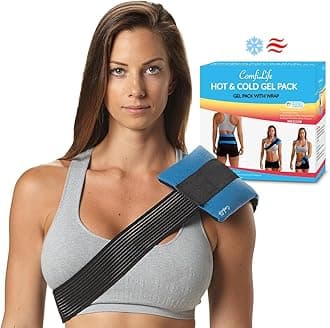 ComfiLifeIce Packs for Injuries (3 Piece Set) – Reusable Hot and Cold Pack with Wrap – Soft Gel Ice Packs for Back, Shoulder, Hip, Knee, Elbow, Joint Pain Relief – Heat & Cold Therapy (Medium)