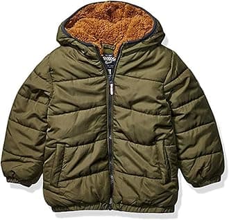 Osh Kosh Boys' Little Heavyweight Winter Jacket with Sherpa Lining, Royal Hunter Green, 5/6