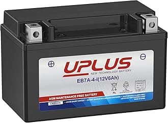 UPLUS YTX7A-BS Motorcycle Scooter Battery, EB7A-4-I Maintenance Free 12V 6Ah SLA Batteries ATV AGM Battery, Replacement for YTX7A-4, ETX7A-BS, LTX7A-BS,NTX7A-BS,FTX7A-BS, ENTX7A-BS, GTX7A-BS, MTX7A-BS