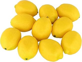 Artificial Lemon Lifelike Simulation Fake Fruit for Home Kitchen Party Decoration Yellow 10 of Packs