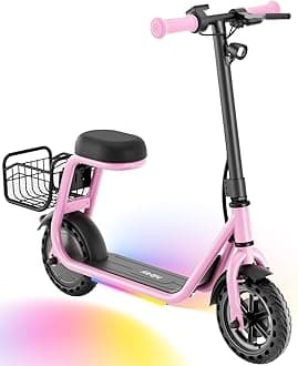 Hiboy Q2 Lite Electric Scooter with Seat for Kids Ages 4–10, LED Lights, UL Certified, 9.3 MPH, 100W Motor, Easy Control