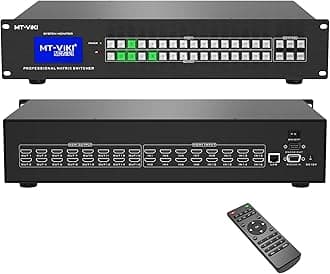 MT-VIKI 16x16 HDMI Matrix Switch 4K@30Hz, Rack Mount Switcher & Splitter 16 in 16 Out, Backlit RS232 LAN Port and EDID