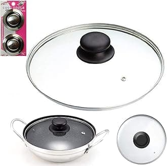 Tempered Glass Pan Lid with 2 Knobs, 20 cm Size