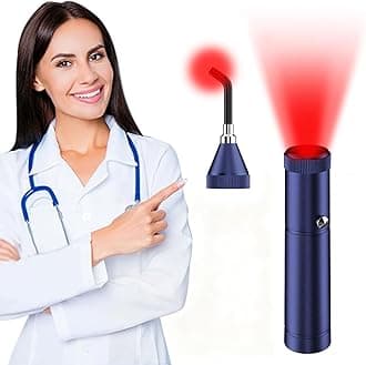 Red Light Therapy Device, Cold Sore Canker Sore Treatment Device, Infrared Light Therapy for Lips Mouth Nose Ear Knee Feet Hands Joint Muscle Nerve Pain Relief with Removable Tip