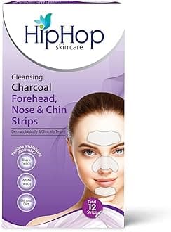 HipHop skin care Skincare Charcoal Forehead, Chin, Nose Strips Blackhead Remover - Pack of 2