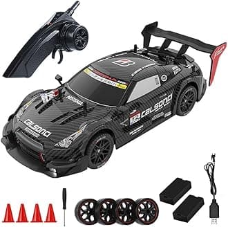 Remote Control Cars 40KM/H RC Drift Car 1/14 Infinitely Variable Speed 30mins Fun Time 4WD 2.4GHz LED Lights Replaceable Drifting Racing Tires Fast RC Car Gifts for Kids Adults 2 Battery Black