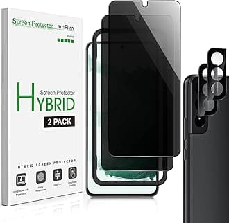 Privacy Screen Protector Samsung Galaxy S22 5g 6.1 inch with 2 Pack Camera Lens Protector, Anti Spy, Fingerprint ID Compatible, Easy to Installation, Hybird, 2+2 Pack