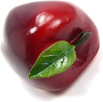 WitnyStore Tiny 1⅜" Long Red Apple Fruit Refrigerator Magnet Realistic 3D Resin Fridge Magnets Colorful Handmade Décor Magnetic Kitchen Accessories Souvenir Decorative Collectible Gift