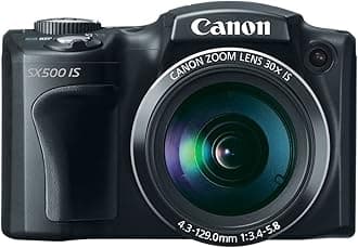 Canon PowerShot SX500 IS 16.0 MP Digital Camera with 30x Wide-Angle Optical Image Stabilized Zoom and 3.0-Inch LCD (Black) (OLD MODEL)