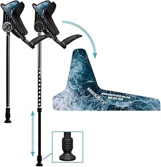 Ergonomic Custom Forearm Crutches for Adults, Multiple Colors, Adjustable Forearm Rotates 15-90 Degrees - Heights 4'4" to 6'4" - 265 lbs Non Weight Bearing