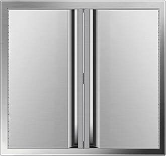 VEVOR BBQ Access Door 24 x 24 Inch, Double BBQ Door Stainless Steel with Recessed Handle, Outdoor Kitchen Doors for BBQ Island, Grill Station, Outside Cabinet