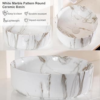 30" Floating Bathroom Vanity with Sink, Wall-Mounted Bathroom Cabinet with Ultra-Thin Ceramic Basin and Marble Top, Extra Large Storage Drawer, Soft-Close Design, White