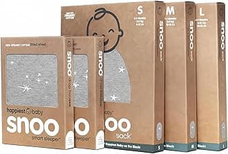 The Big Bundle 100% Organic Cotton - Includes 3 SNOO Sacks and 2 SNOO Bassinet Fitted Sheets (Graphite Stars)