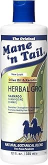 Mane ‘n Tail Herbal Gro Shampoo, Nourishes and Strengthens, Olive Oil and Keratin, 355 ml (Pack of 1)