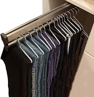 Closet Hanger Rail, Removable Cabinet Rod 30-60cm, Wardrobe Clothes Rack, Closet Organizer for Pants and Coat (800mm/31.5 inch)