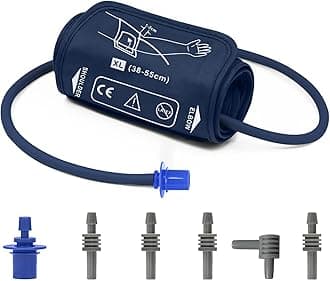 Extra Large Blood Pressure Cuff for Big Arms, XL Bp Cuff(38-55cm) - 6 Different Blood Pressure Connectors are Compatible with Almost All Bp Monitors
