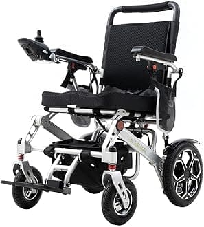Ultra Lightweight Electric Wheelchair Folding Compact Aluminium Powerchair 20kg Travel Transit Supplied by Free To Be Mobility Equipment Silver