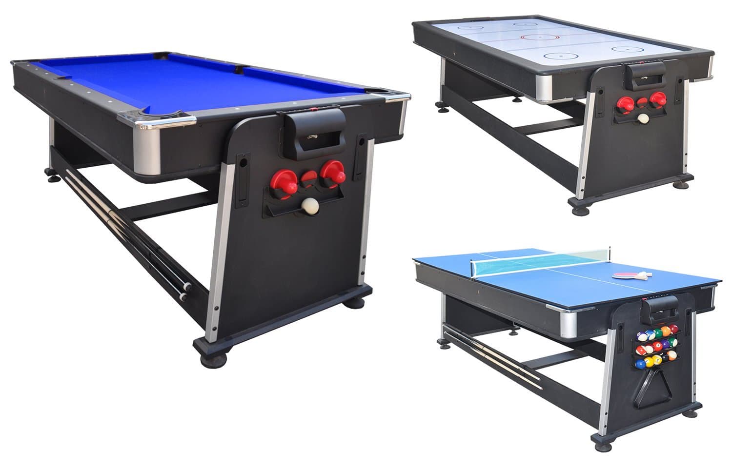 Strikeworth 7ft Multi Games Table with Blue Cloth