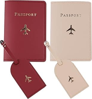 Travel Holder Set,Honeymoon Gift,Slim Passport Case Covers and Organizer Slots Couple Travel Luggage Tags,Wedding Bridal Shower GiftWallets Travel Holder Set,Couple Travel Luggage Tags