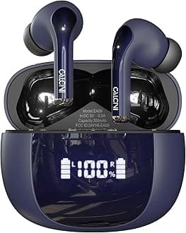 Wireless Earbuds, Bluetooth Headphones 5.3 with LED Power Display Charging Case,True Wireless Earphones Deep Bass Stereo Sound TWS Microphone, IP67Waterproof for Sleep Sport Workout Gam（Dark Blue）