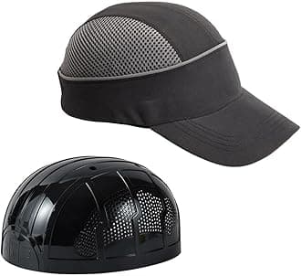 MOHEEN Safety Bump Cap, Baseball Hat Style with Reflective Stripes Lightweight and Breathable Hard Hat Head Protection Insert