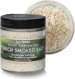 Saltverk Birch Smoked Sea Salt - 3.17 Ounces Jar - Hand Harvested Gourmet - Sustainably Made
