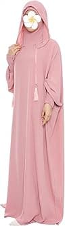 Muslim Prayer Dress Abaya Solid One-Piece Hoodie Abaya Dress for Women Long Maxi Dress Islamic Dubai Jilbab