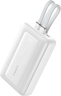 Anker Zolo Powerbank, Built-in Type-C and Lightning Cable, 20000mAh, 30W Fast Charge, MFI Certified, Compact and Portable, Compatible with iPhone 11/12/13/14/15 and Samsung Series and Andrioid