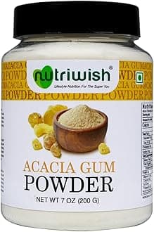 Nutriwish Gum Acacia Powder, 200 g - Dink | Vegan | All Natural | Healthy Ingredient