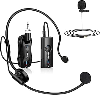Wireless Lavalier Microphone System, Wireless 2.4GHz Lapel Mics Handheld Mic 2 in 1 for Teaching, Teachers, Speech, Tour Guiding, Speaker, Amplifier, PA System, Broadcast, KM-G70(1TX1RX)