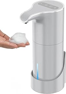 YIKHOM Automatic Foaming Soap Dispenser, 7-Level Adjustable Touchless Soap Dispenser Electric, Rechargeable Foam Hand Soap Dispenser for Bathroom Kitchen, 13.5 oz/450mL