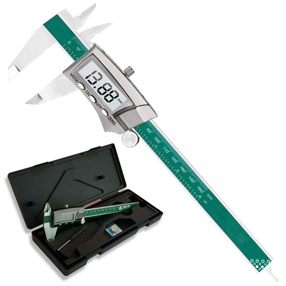Digital Vernier Caliper with Extra Large Screen | 0-6inch | 150mm Millimeter Conversion Measuring Tools from Fujiwara (Digital Stainless steel)