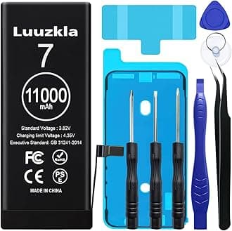 11000mAh (2024 New Upgrade) Battery Compatible with iPhone 7/7G, Super Capacity Battery Replacement Compatible with iPhone 7/7G, with Full Tool Kits-0 Cycle High Capacity-24 Months Service