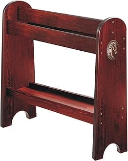 Pine Wood Saddle Rack – Ideal Saddle Stand for Western Horse Gear and Horse Tack Organizers, Suitable for Displaying Trophy Tack at Home - Red Mahogany