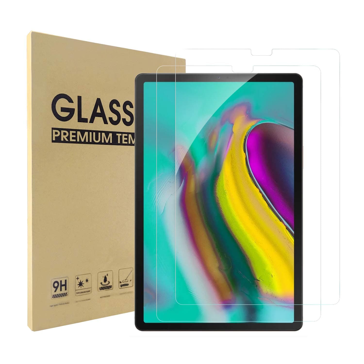 2-Pack Tempered Glass Compatible with Samsung Galaxy Tab S5e/Samsung S6 10.5 -T720/-T725, Screen Protector 10.5 Premium Clear- Transparent