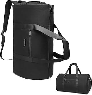 seyfocniaConvertible Travel Garment Bag,Carry on Garment Duffel Bag for Men Women - 3 in 1 Garment Backpack Hanging Suitcase Suit Business Travel Bag Black