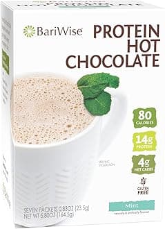 BariWise Protein Mint Hot Chocolate, Hot Cocoa, Low Sugar, Low Carb, Keto Friendly & Gluten Free (7ct)