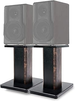 BQKOZFIN 15.74 inch(40cm) Wood Speaker Stands, 1 Pair, Stands for Home-Cinema HiFi Bookshelf Box and Satellite Speakers Wood Grain Enhanced Audio Listening Experience for Home Theaters