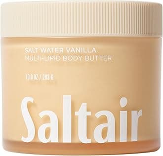 Saltair Multi-Lipid Body Butter - Rich, Nourishing Hydrating Body Cream with Ceramide Complex, Coconut Oil, Shea Butter, and Sea Buckthorn. Moisturizing Dry Skin Care. 10oz Jar - Salt Water Vanilla