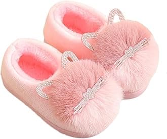 Toddler Slippers Girls Kids Slippers Cute Cat House Slipper Fuzzy Slippers Pink Slipper Winter Warm Slippers Soft House Shoes